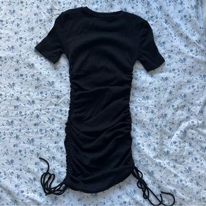 Zara ruched ribbed mini dress